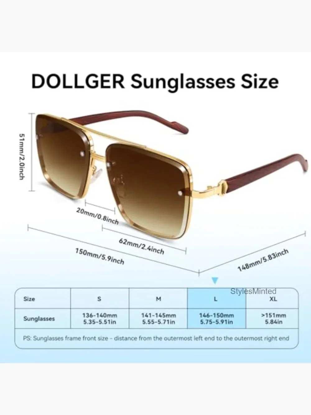 Oversized Square Aviator Sunglasses for Men Women UV400 Protection